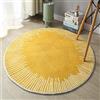 ZHOUZHOU Tappeto rotondo in morbido cotone, antiscivolo, anti affaticamento, lavabile, stile semplice, per camera da letto, soggiorno, cucina, 60 cm, giallo