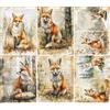 Craft Kreatively Fox Carta di riso, 21 x 26,5 cm (6 fogli) - Carta per decoupage, 6 disegni per collage, tecnica mista, creazione di biglietti e artigianato, decoupage CRAFT KREATIVELY