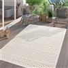TT Home Tappeto Per Esterno Cucina Balcone Tappeto Soggiorno Moderno Scandi Boho 3D Monocromatico, Colore:Crema, Dimensione:160x220 cm