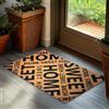 Brubaker Zerbino per Esterni e Interni - Home Sweet Home - 45 x 75 cm - Tappeto in 100% Fibra di Cocco, Antisporco e Antisdrucciolo - Impermeabile - Ideale per Ingresso e Terrazza - Marrone Nero