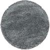 SIMPEX tappeto rotondo shaggy grigio chiaro 200 cm molto grande, pelo lungo confortevole e lavabile, colore chiaro uniforme con retro in juta naturale