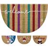 Olivo Tappeti OLIVO.shop FANTASY 13 - Zerbino cocco colorato a mezzaluna, Zerbino Ingresso Esterno in Cocco, Tappetino Antiscivolo Colorato 40x65 cm Mezzaluna (LINES)