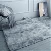 GOUSANG Tappeto Camera da Letto 220 x 400 cm Antiscivolo Fondo Tappeto Salotto Moderno Shaggy a Pelo Lungo Minimalista per La Camera da Letto, Grigio Chiaro