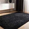 benuta Basic Tappeto salotto a pelo alto Sohari - Nero 80x150 cm - Minimalista - Morbido lavabile - Camera letto, corridoio, sala pranzo, soggiorno - Pavimento riscaldato