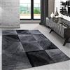 Carpetsale24 Tappeto per Soggiorno 280x370 cm, Nero Design Moderno a Quadri - Tappeto a Pelo Corto per Sala da Pranzo e Camera da Letto, Morbido e Facile da Pulire