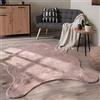 Paco Home Tappeto Salotto Pelo Corto Monocolore Moderna Forma Di Pelliccia Finta Morbida, Dimensione:80x120 cm Forma di pelliccia, Colore:Rosa