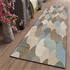 ZJXSNEH Tappeto Cucina Passatoia Cucina Antiscivolo e Lavabile 70X200CM/27.51X78.6inches Rettangolo Geometria Brown Blu