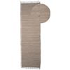 carpetfine Tappeto a tessitura Kilim Chindi Uni passatoia talpa 60x180 cm, tessuto a mano | Tappeto moderno reversibile in cotone per soggiorno e camera da letto con frange