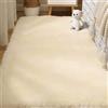 ZHIQXUE Tappeto Salotto Pelo 80 x 190 cm Antiscivolo Tappeto Salotto Lavabile in Lavatrice Morbido, Lavabile, Antiscivolo, in Finta Pelliccia per Soggiorno, Camera da Letto, Color Crema