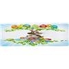 A.Monamour Tappetino per Bagno Antiscivolo Assorbente Morbido Coniglietto Pasquale Che Tiene Mano Un Cesto Pieno Di Colorate Uova Di Pasqua Fiori Decorazioni Ghirlande Tappeto Doccia Cucina 40x120cm