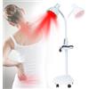 SanBouSi Lampada a infrarossi da 275 W, con supporto, lampada a luce rossa a infrarossi, temperatura regolabile, 8-70 °C, funzione temporizzazione, lampada per dolori muscolari