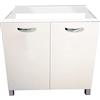 Arredo Stock Mobile sottolavello con 2 ante, modello Soft, Bianco da 80 cm.