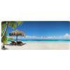 A.Monamour Tappetino per Il Bagno Antiscivolo Assorbente Spiaggia Sabbiosa Tropicale Con Ombrellone Palma Oceano Blu Lavabile Tappeto Tappetini Doccia Passatoia da Cucina Tappeti Cameretta 40x120cm