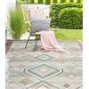 the carpet Palma - robusto tappeto per esterni ed interni, resistente alle intemperie e ai raggi UV, per balcone, terrazza, giardino d'inverno o cucina, a rombi, crema, 140 x 200 cm