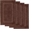 Lavea® 4 Tappetini Bagno 50x80 cm in 100% Cotone - Tappeti Bagno Assorbenti e Lavabili - Ideali come Tappeto Bagno o Tappetino Doccia - Marrone caffé