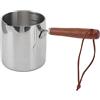 Gind Scaldaburro Multifunzione Scaldalatte in Acciaio Inox con Fondo Ad Induzione con Manico in Legno per Avanzi di Burro e Cioccolata