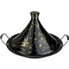 Royal Swiss Tajine Royal Swiss - Acciaio inox antiaderente, coperchio in porcellana, per tutti i piani cottura, a induzione, a gas, elettrica, cucina sana (nero, 34 cm)