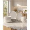 OZ HOME BAVARY Set Piatti Porcellana Bianca 24 Pezzi - Set Piatti 6 Persone Pensato Come Servizio Piatti Completo - Stile Da Piatti Moderni - Dettagli Da La Porcellana Bianca In Autentico - Piatti Bianchi