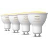 Philips Hue Pacchetto vantaggio - GU10 - con 4 Faretti LED - Luce da bianca calda a bianca fredda - Hue White Ambiance