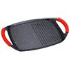 MGE World MGE - Bistecchiera Antiaderente in Pietra per Induzione - Piastra Grill Antiaderente - Griglia per Carne, Cucina - 47 x 29 cm