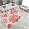 Generic Rosso Tappeto Salotto Pelo Corto 160 x 230 cm corallo oceanico Moderni Tappeti Flanella, Tappeto Camera da Letto lavabile, Decoration salon y casa, Tappeti Grandi Antiscivolo Morbido