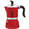 Bialetti Moka, Fiammetta Caffettiera Espresso, Alluminio, Rosso, 3 Tazze