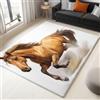 Generico Tappeto Camera Da Letto Adolescenti Ragazzo, Cucina Antiscivolo Lavabile In Lavatrice Camera Da Pranzo Tappeto Decorativo Morbido, Cartone Animato Disegnato A Mano Cavallo 60 x 90 cm Bianco