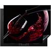 KitchenYeah© Copri Piano Induzione 65x52 cm Cucina Coprifornelli Copertura Protezione Cottura Tutto per la Cucina Vino - Bicchiere - Rosso - Bevanda - Nero
