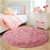 Quntue Tappeto rotondo per camera da letto delle ragazze, ultra morbido e soffice, per camera dei bambini, grazioso tappeto a pelo lungo, per soggiorno, sala giochi, tenda, castello, decorazione per
