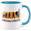 Pagma Druck Tazza per alpinismo con scritta - regalo alpinismo evoluzione - tazza da caffè 330 ml in ceramica - umorismo divertente escursionismo arrampicata