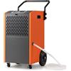 RELAX4LIFE Deumidificatore Professionale 73L/24h, Deumidificatore Elettrico con Ruote, Timer 24H, Tubo di Scarico, Zona 695 m³, per Cantina, Magazzino, Fabbrica (Arancione | 73L/Giorno)