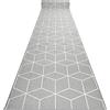 rugsx Passatoia corridoio CUBE Cubo - moderna e resistente, ideale per cucina, soggiorno e ingresso, grigio 110x220 cm