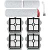 HMHAMA Parti di ricambio per aspirapolvere Roborock Dyad Pro/Dyad Pro Combo/A10 PLUS senza fili, 1 rullo a spazzola principale lungo, 2 rulli a spazzola corta, 4 filtro, 1 spazzola per la pulizia