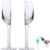 BOSENIYU Mezzi bicchieri di vino bicchiere, divertente bicchiere da vino riutilizzabile a metà, bicchiere da vino rosso semicircolare a gambo lungo. (2 pcs)