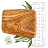OLIQUE Tagliere personalizzato in legno di ulivo - Vesperbrett di alta qualità con incisione come regalo personalizzato (motivo a riga singola)