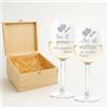 fashwork - Coppia Calici Vino Personalizzabili Frase Esatta, Calici Personalizzati da 50 cl, bicchieri vino rosso o prosecco - Idee Regalo Anniversario, Regalo Matrimonio e scegli la scatola regalo