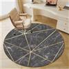 Odot Tappeto Sedia Ufficio Gaming, Rotondo Tappeto Salvapavimento Antiscivolo Protettore del Pavimento Tappetino per Sedia da Ufficio con Ruote per Piastrelle, Parquet (Marmo nero-oro,120cm)