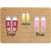 Colorfamily Tappeto Zerbino personalizzato con nome Famiglia 1 figlio Scarpe Ingresso Casa 60x40 cm