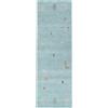 RugVista Gabbeh Landscape, Tappeto, Gabbeh, 80 x 250 cm, Rettangolare, Pelo medio, Soggiorno, Camera da letto, Corridoio, Lavabile solo a secco, Certificato Care & Fair, Chiaro Blu