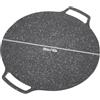 HERCHR Padella All'aperto con doppia maniglia, Padella Per Griglia Rotonda Antiaderente Per Barbecue Coreano, da campeggio, per fornelli a gas(Universale 33 cm)