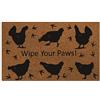 Plancholo Zerbino per ingresso con scritta ''Wipe Your Paws Gallo, per interni ed esterni, per interni ed esterni, raschietto per scarpe in erba artificiale, tappeto erboso di benvenuto per interni ed esterni,
