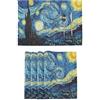 Wamika Van Gogh, tovagliette all'americana stellata, set da 1 per cucina, sala da pranzo, tovagliette su entrambi i lati, tovagliette per feste di nozze, decorazione della casa, Poliestere, Multi, 12*18inx4
