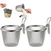 Generico Cestello per la pasta in acciaio inox, scolapasta in acciaio inox con manico, cestello per la pasta in rete con manico sospeso, per scolare pasta e verdure