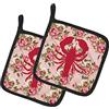 Caroline's Treasures Caroline Treasures aragosta shabby chic, rosa, paio di presine bb1015-rs-pk-pthd 7.5hx7.5 W rose, multicolore