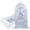 NIHUIFDPY 100 sacchetti per il ghiaccio da 3,6 kg, in plastica resistente, con coulisse, riutilizzabili, per congelatori, sacchetti per ghiaccio multiuso, per macchina del ghiaccio, campeggio, piscina, feste,