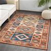 Generic Tappeto vintage per soggiorno, antiscivolo, morbido, lavabile, per camera da letto, casa, ufficio, sala da pranzo, motivo geometrico multicolore blu, rosso, 140 x 200 cm
