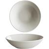 CER-POR Set piatti LUNA fondi 20 cm | Piatti in porcellana uso quotidiano eleganti. 4 Pezzi. Per 4 Persone