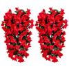 HanOaki Piante di bouganville artificiali da appendere, confezione da 2 fiori di seta per esterni, rampicanti decorativi per balcone, giardino, patio, decorazione da parete, 55 cm (rosso grande)