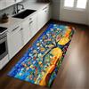 Generic Stile Dipinto Tappeto Runner 50 x 220 cm Albero della vita Tappeto Cucina Antiscivolo Passatoia Antimacchia Multiuso Casa Corridoio