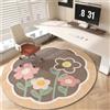 Odot Tappeto Sedia Ufficio Gaming Rotondo, Tappeto Salvapavimento Antiscivolo Protettore del Pavimento Tappetino per Sedia da Ufficio con Ruote per Parquet Pavimenti Duri (Fiori,140cm)